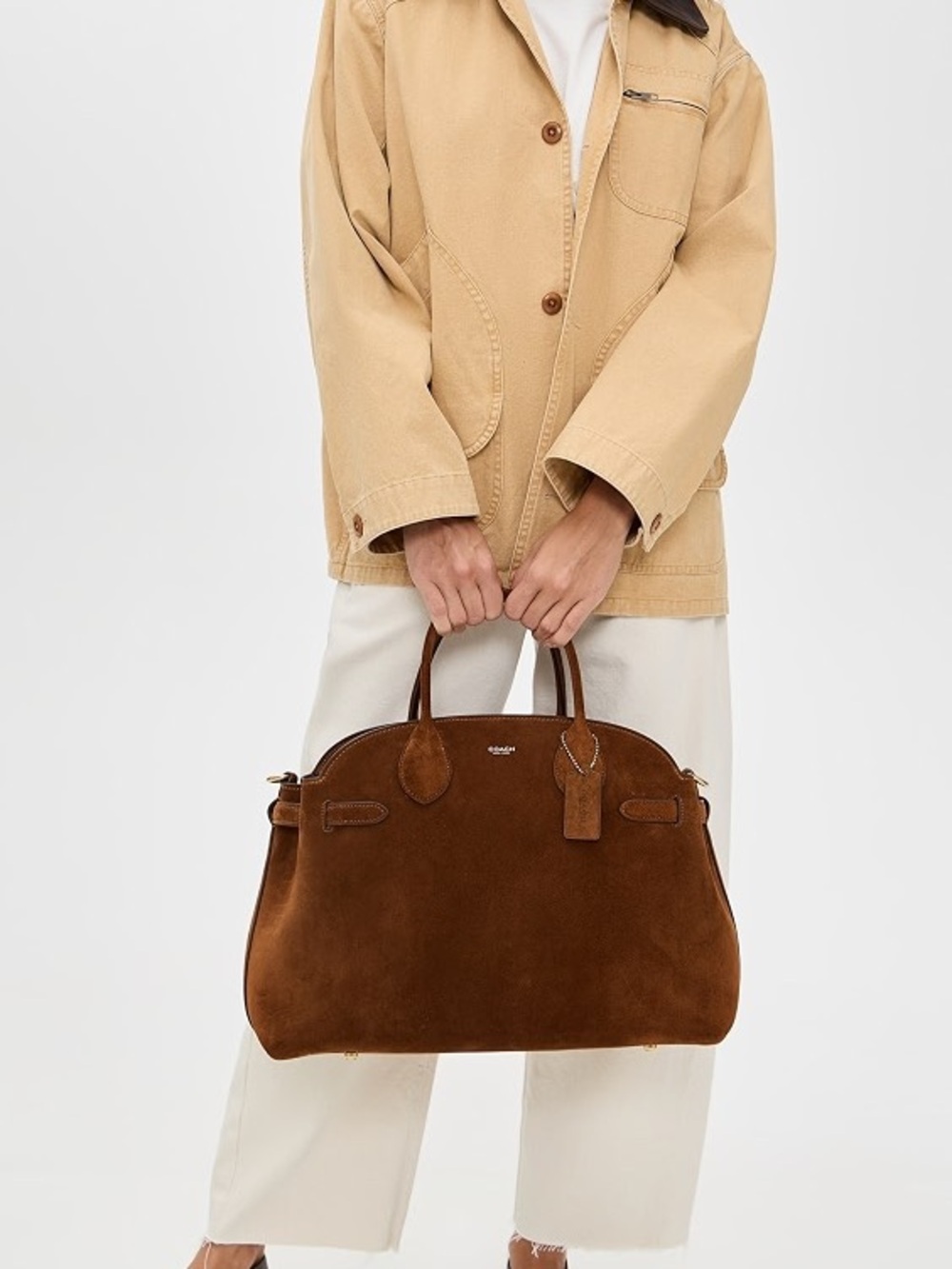 Coach Empire 40 Suede Brown Carryall - Picture 3 of 11